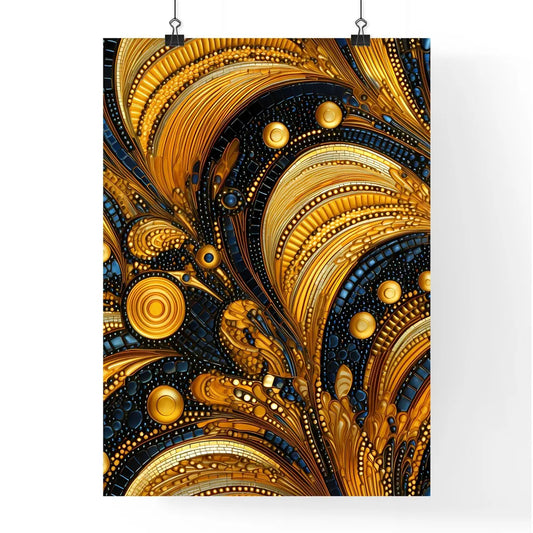 Dotted Geometric Ornament In Art Deco Style Poster