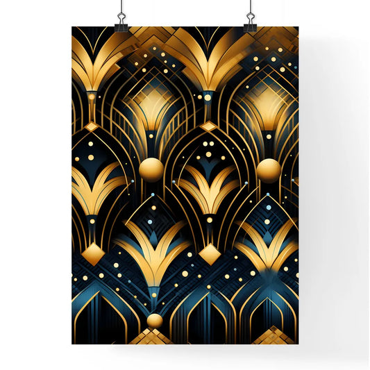 Dotted Geometric Ornament In Art Deco Style Poster