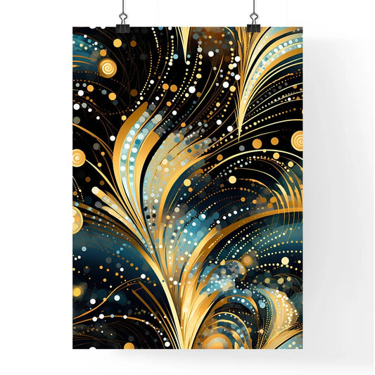 Dotted Geometric Ornament In Art Deco Style Poster