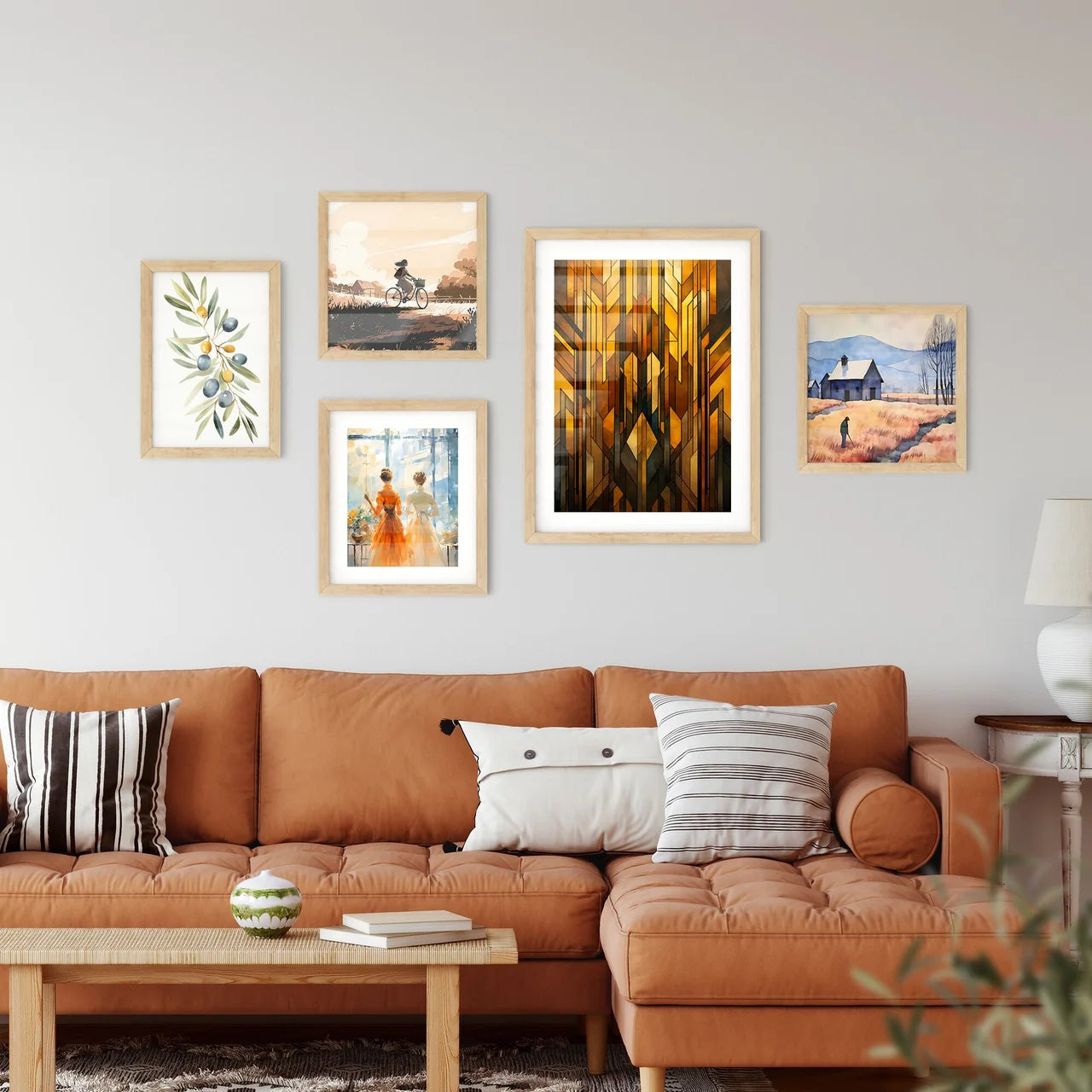 Geometric Ornament In Art Deco Style In Old Wall Art