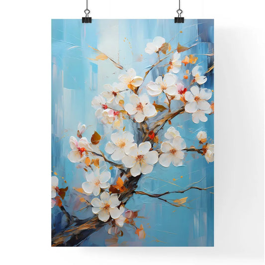Hello Spring Background With Cherry Blossoms Poster