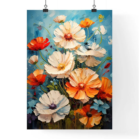 Oil Painting Poppy Dandelion Daisy Flowers I Poster