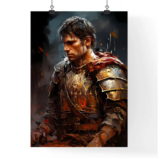 Portrait Of Roman Soldier Praying While - A Poster