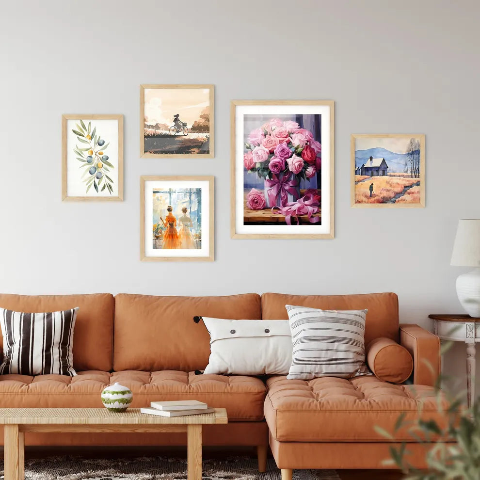 Valentines Day Background With Gift Box Full Wall Art