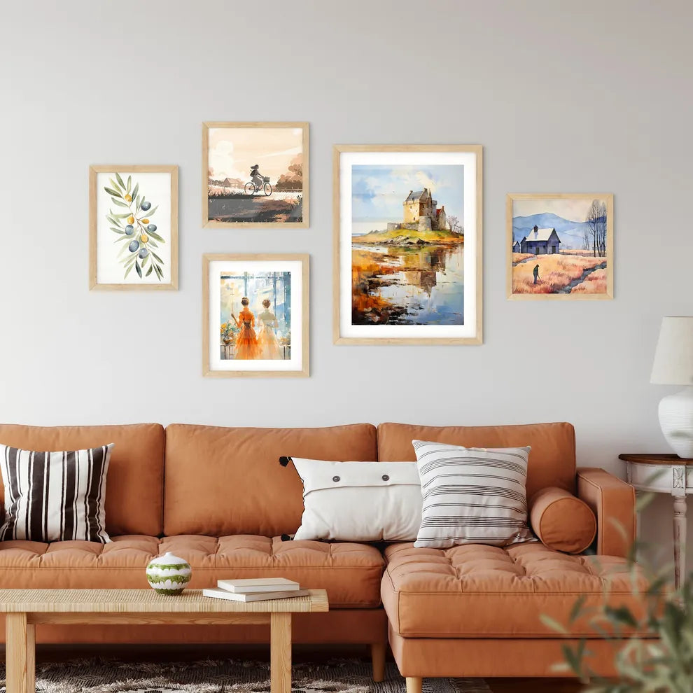 View Of The Dunguaire Castle Kinvara Bay Galway - A Painting Of A Castle On A Small Island With Eilean Donan In The Background Interior Design