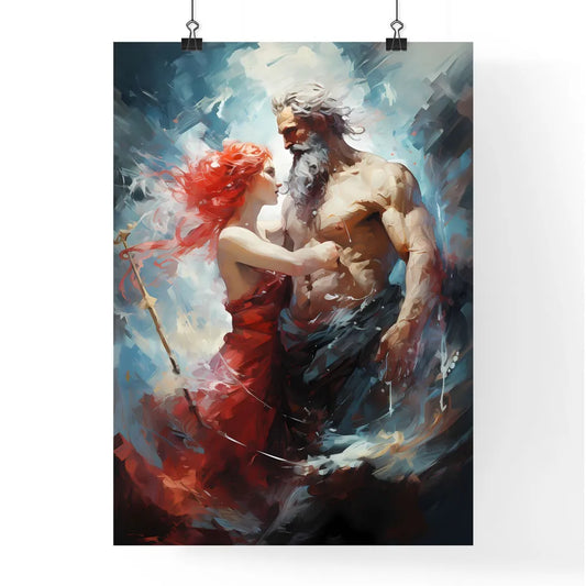 Odysseus In War With Poseidon - A Painting O Poster