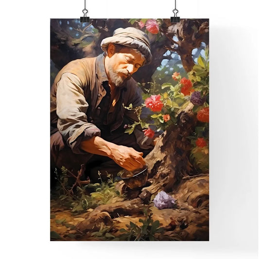 Planting Apple Tree In The Garden Poster