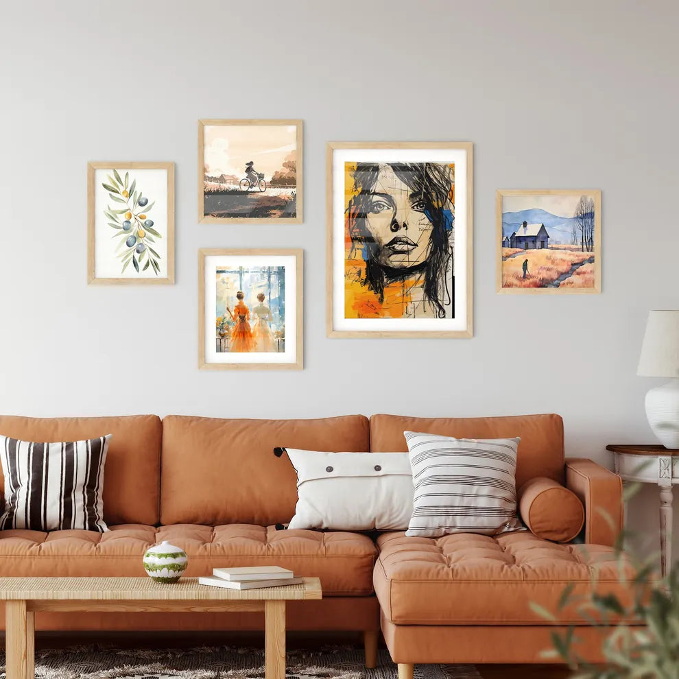 Portrait With Charcoal Pencil On Old - A Pai Wall Art