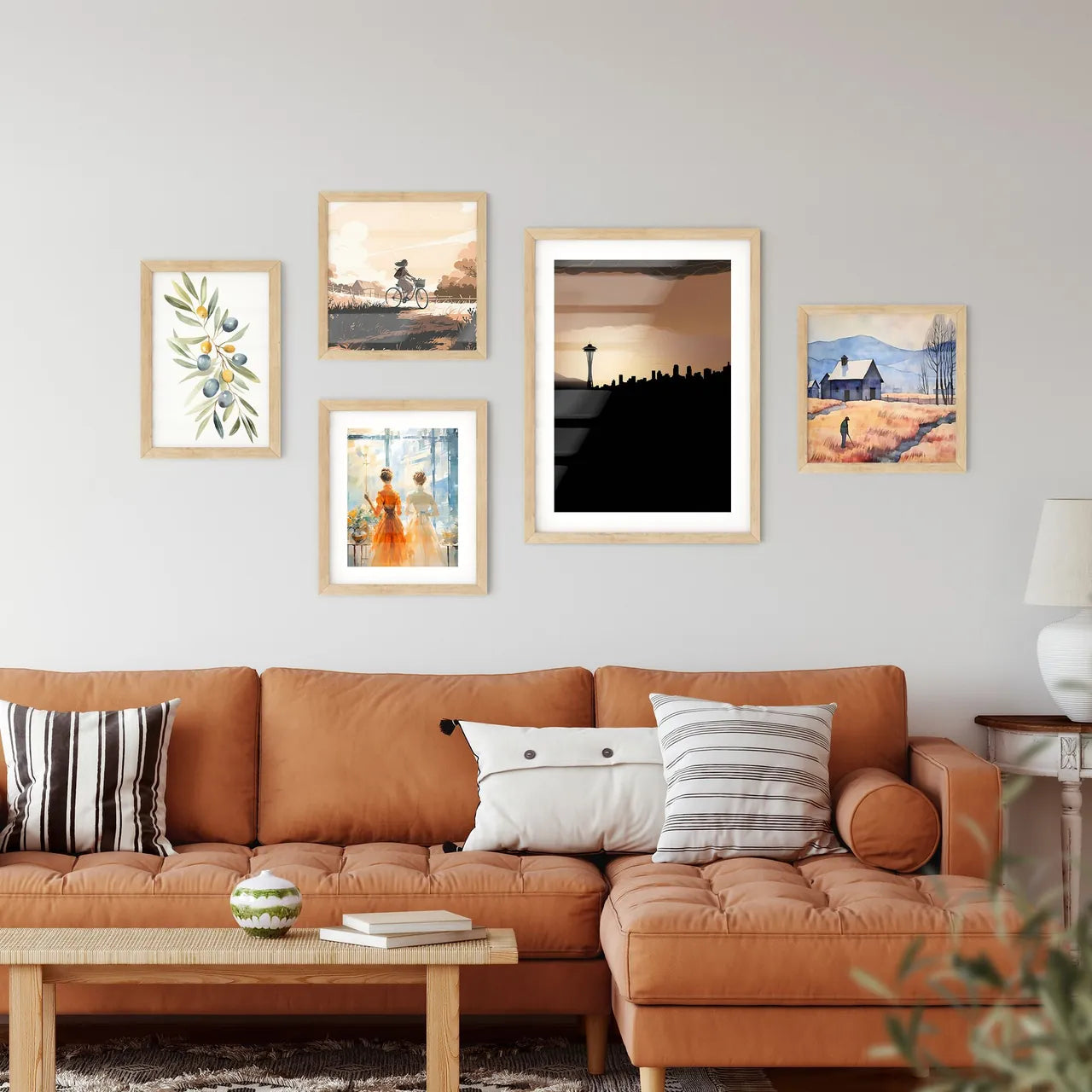 Seattle Skyline - A Silhouette Of A City With A Tower In The Distance Interior Design