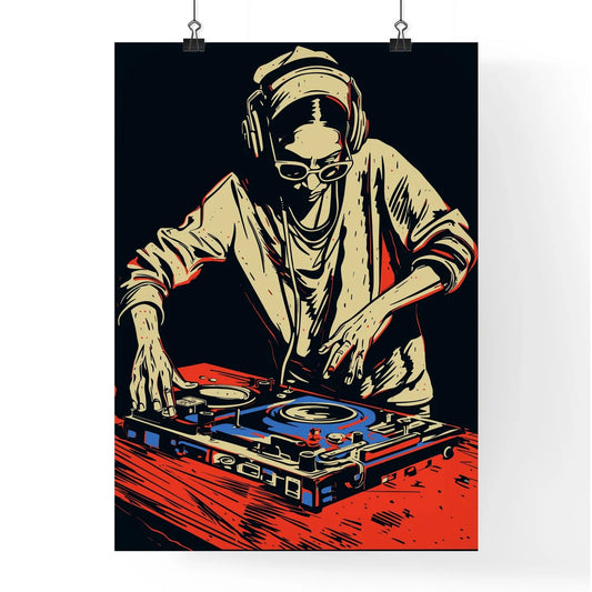 A Woman Dj Mixing From Turntables On A Grung Poster