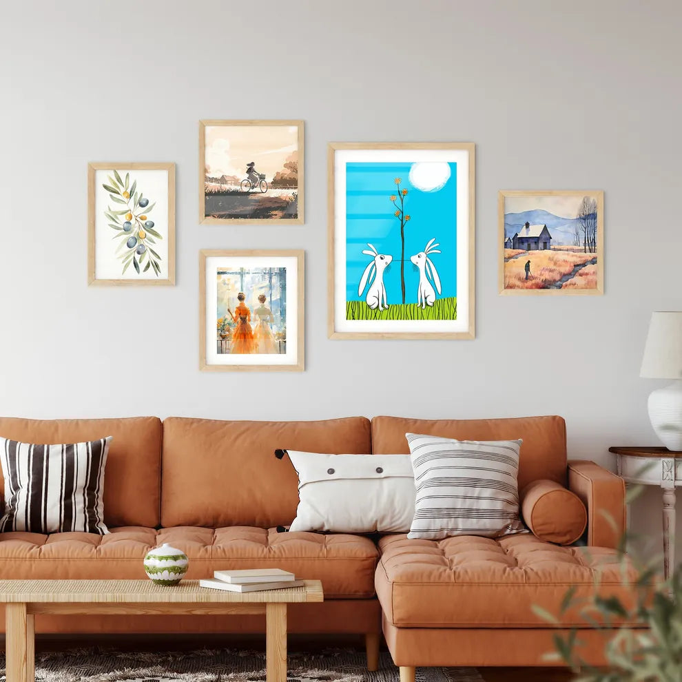 Cute Cute Bunnies In Love Art Print