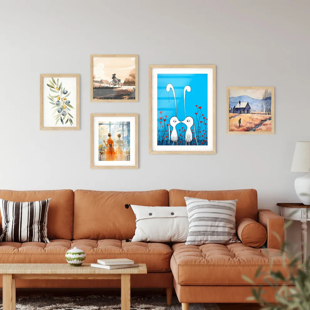 Cute Cute Bunnies In Love Art Print