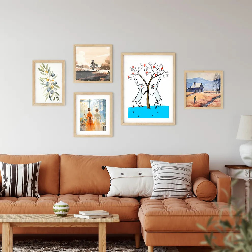 Cute Cute Bunnies In Love Art Print