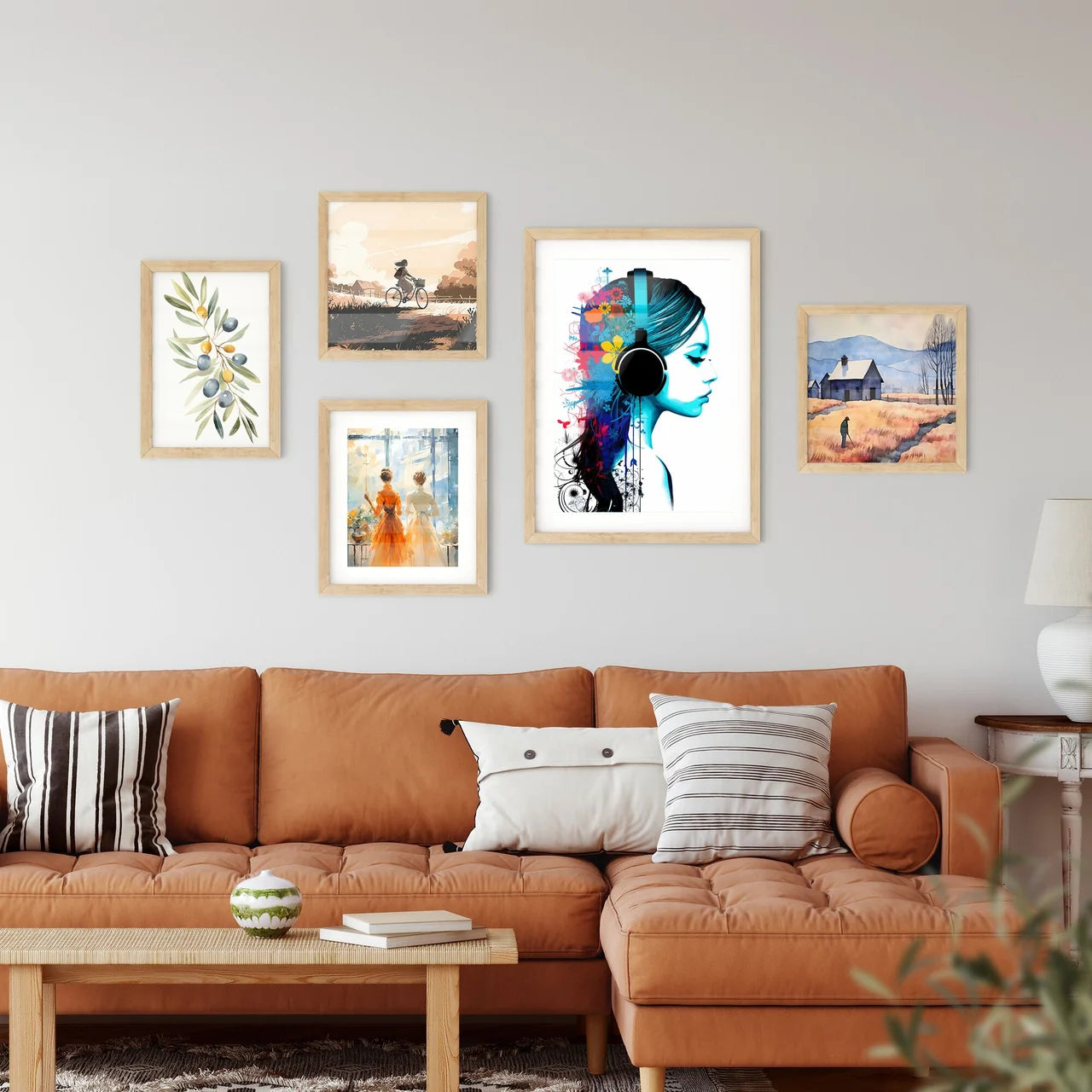 Dj Girl Music Colors Mix - Floral Calli Wall Art