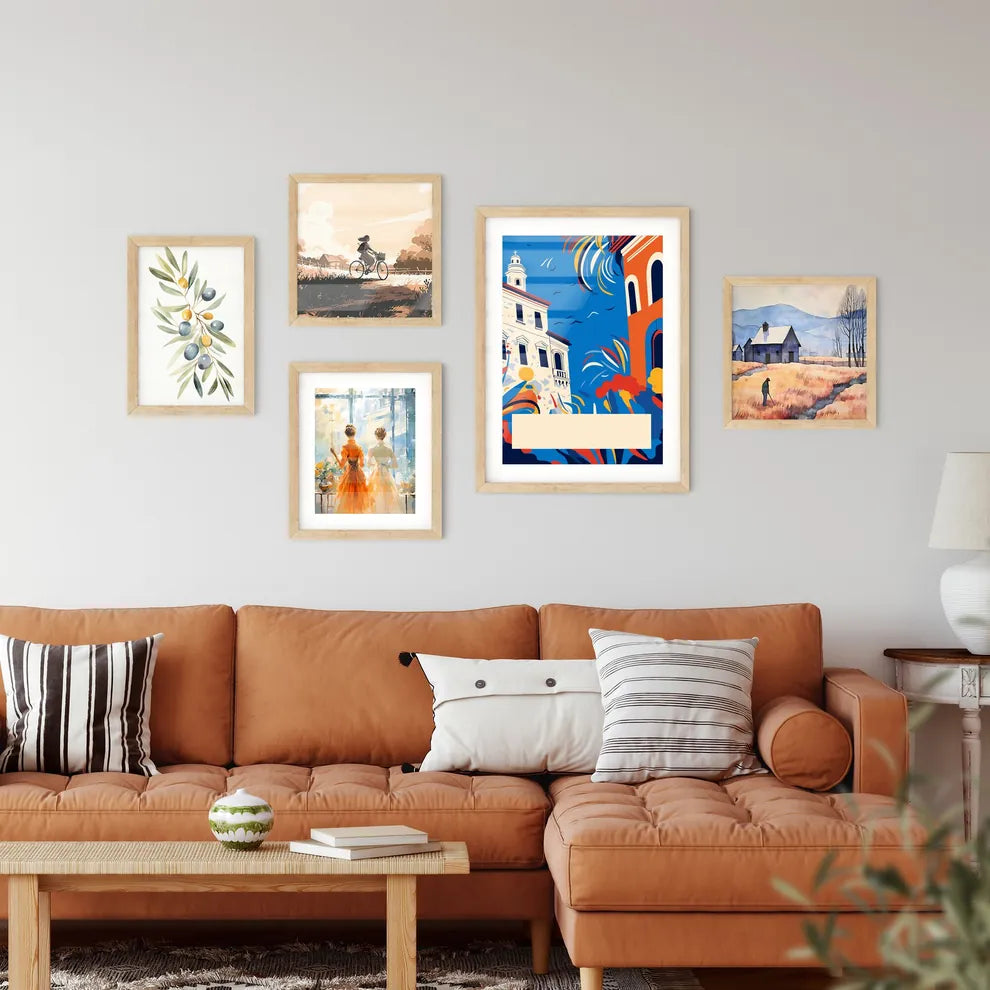 Italy Vacation Poster - A Colorful Building With A White Sign Interior Design