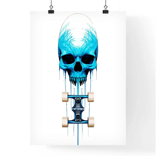 Longboard Skateboard Upside Down - A Skull W Poster