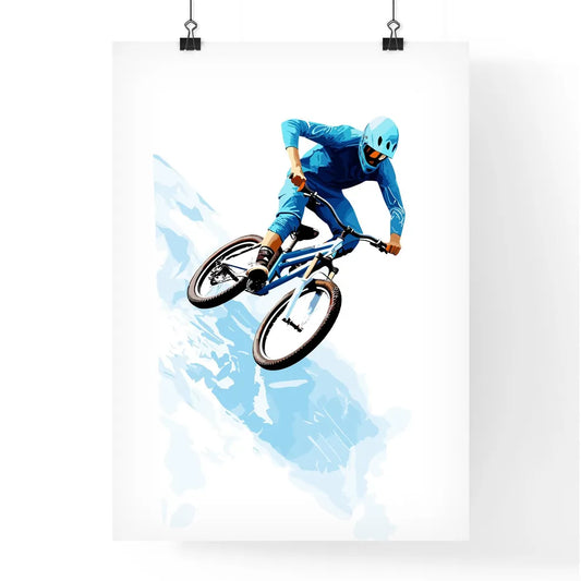 Man Doing An Jump With A Bmx Bike Against Sk Poster