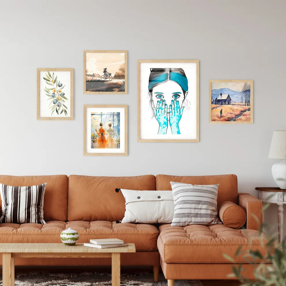 Portrait Of Kid Girl With Face And Hands Pai Wall Art
