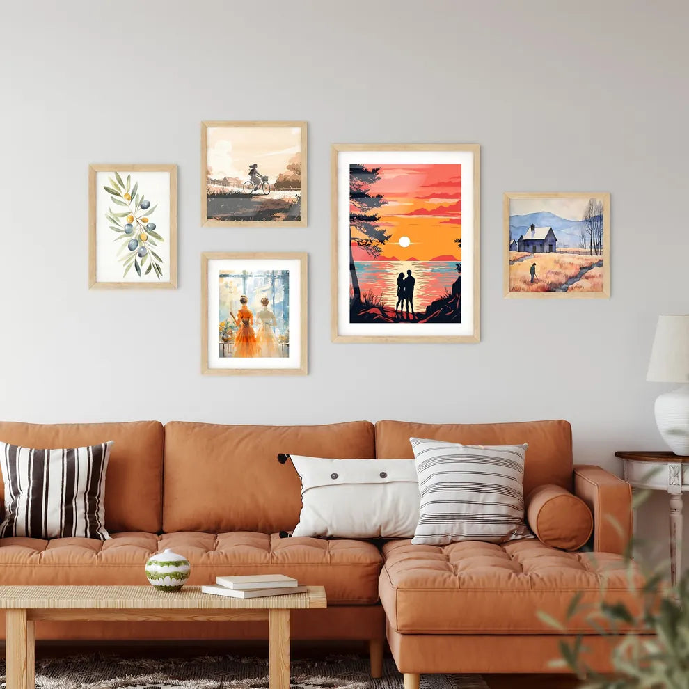 Romantic Couple At Uninhabited Island At Sun Wall Art