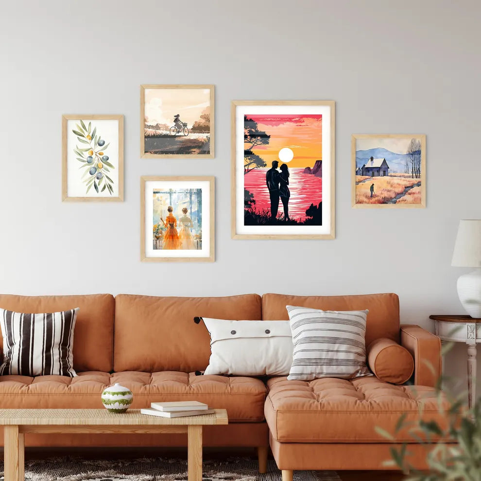 Romantic Couple At Uninhabited Island At Sun Wall Art
