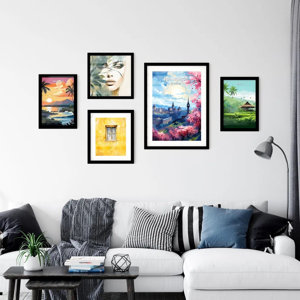Edinburgh Scotland Skyline - A Painting Of A Castle And A City - Customizable Travel Gift Default Title
