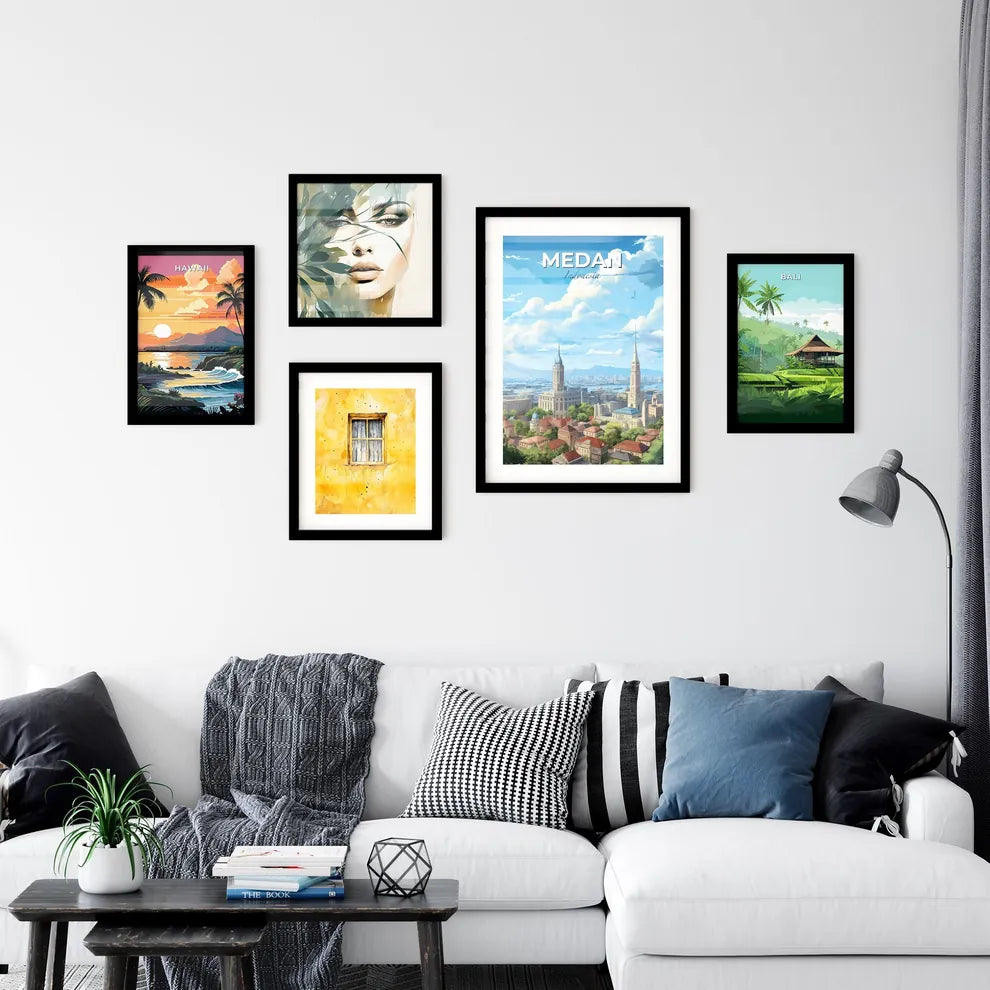 Medan Indonesia Skyline - A City With Many Towers And Trees - Customizable Travel Gift