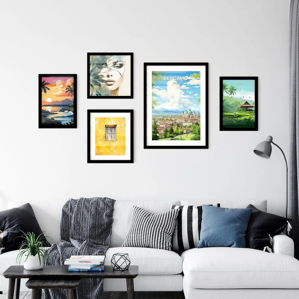 Bergamo Italy Skyline - A City With Many Buildings And Trees - Customizable Travel Gift Default Title