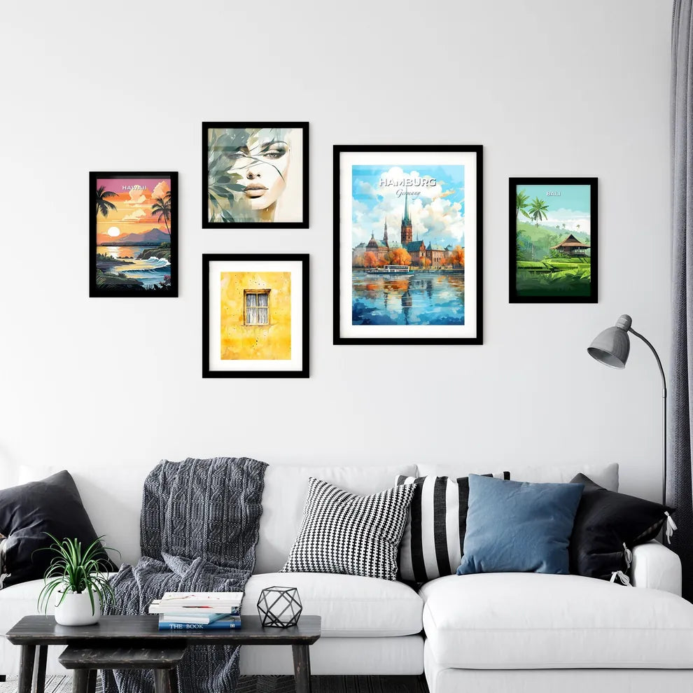 Hamburg Skyline - A Boat On The Water - Customizable Travel Gift Default Title