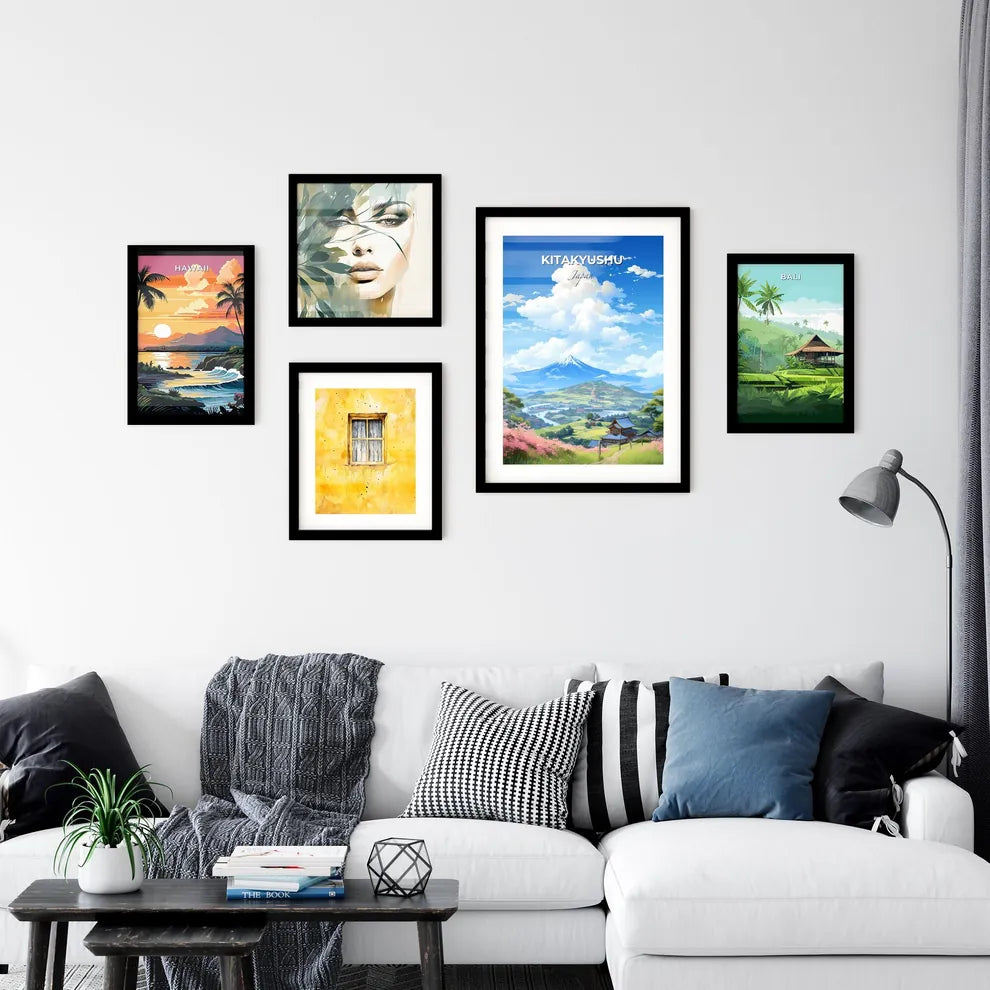 Kitakyushu Japan Skyline - A Landscape With A Mountain And A House - Customizable Travel Gift Default Title