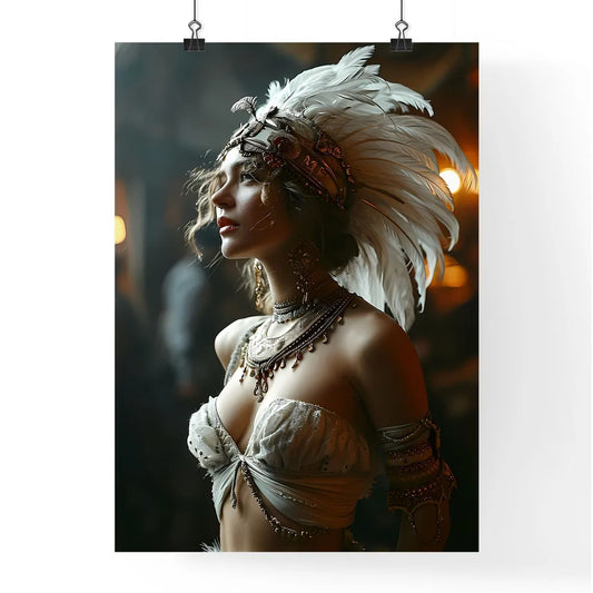 A Poster of a woman with feathers - A Woman Poster