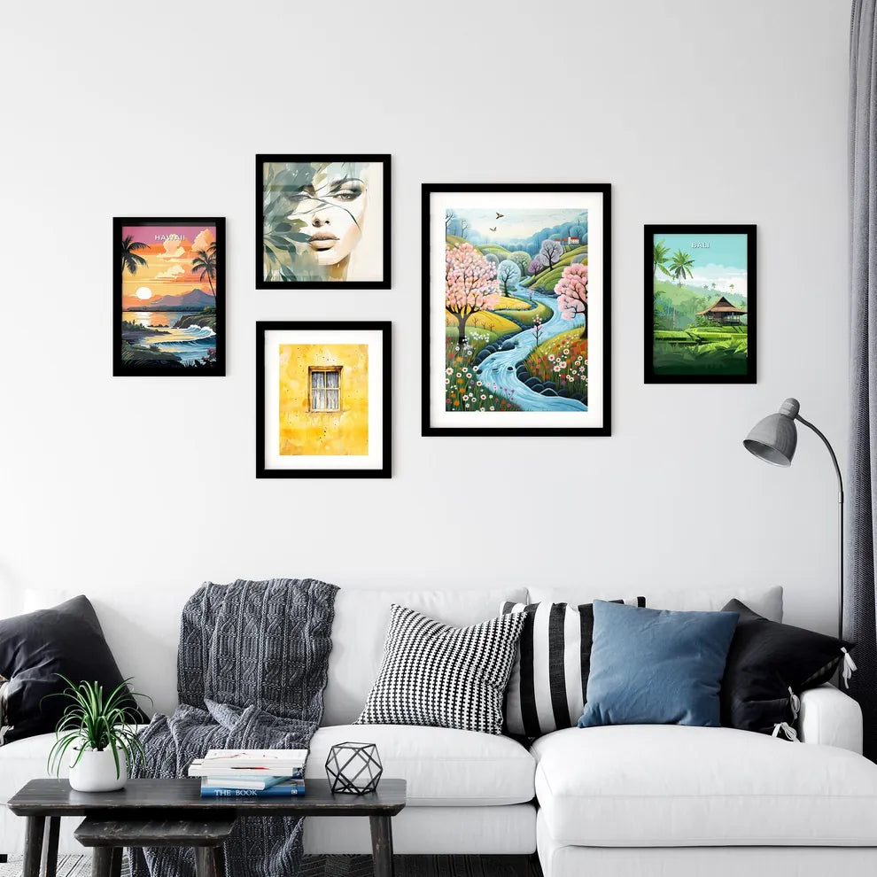 A Poster of spring landscape - A River Runn Wall Art