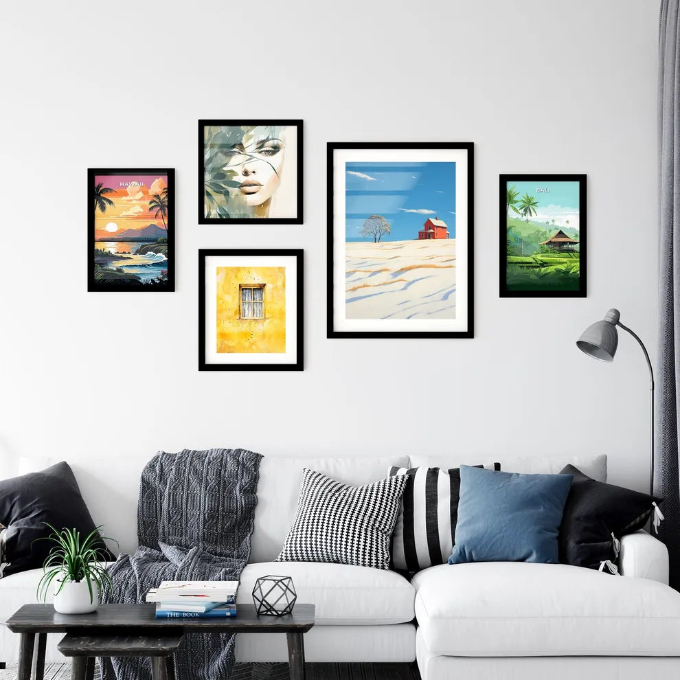 A Poster of prairie farmhouse buried in snow - A House In A Snowy Field Interior Design