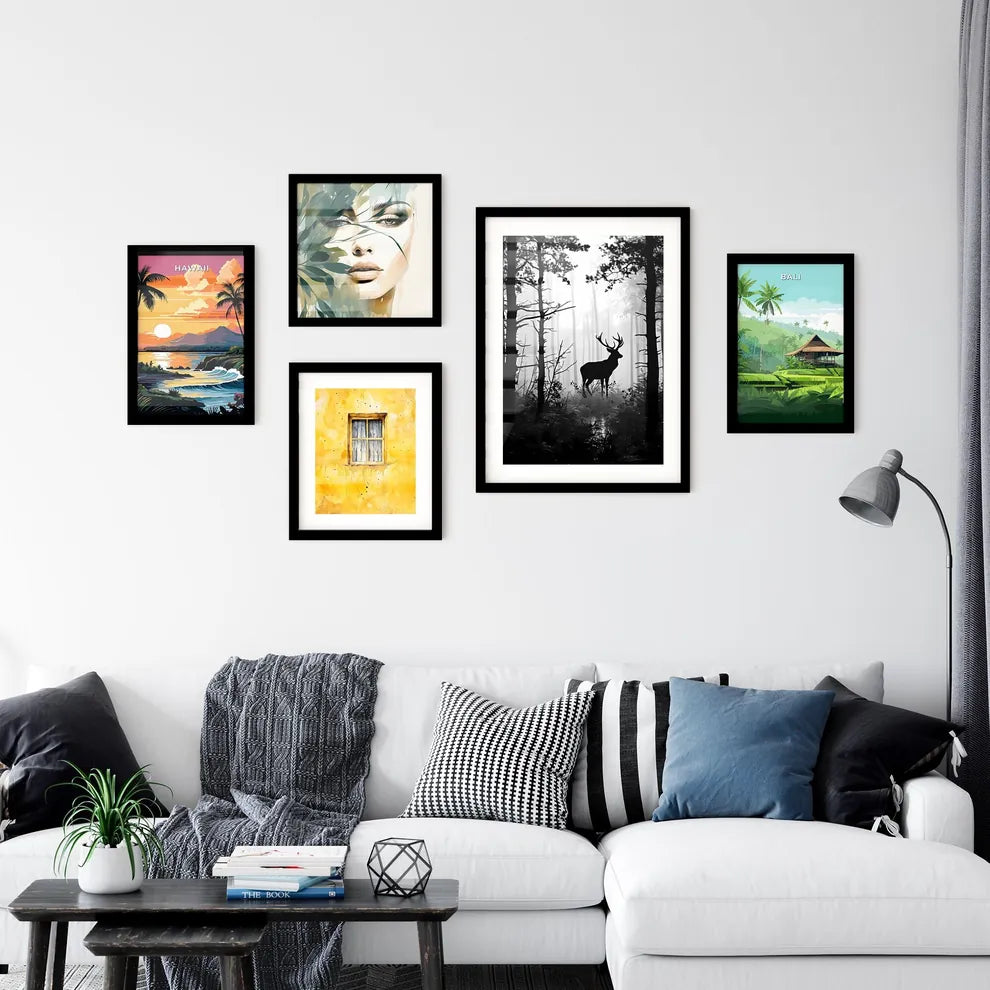 A Poster of deer in the woods Art Print