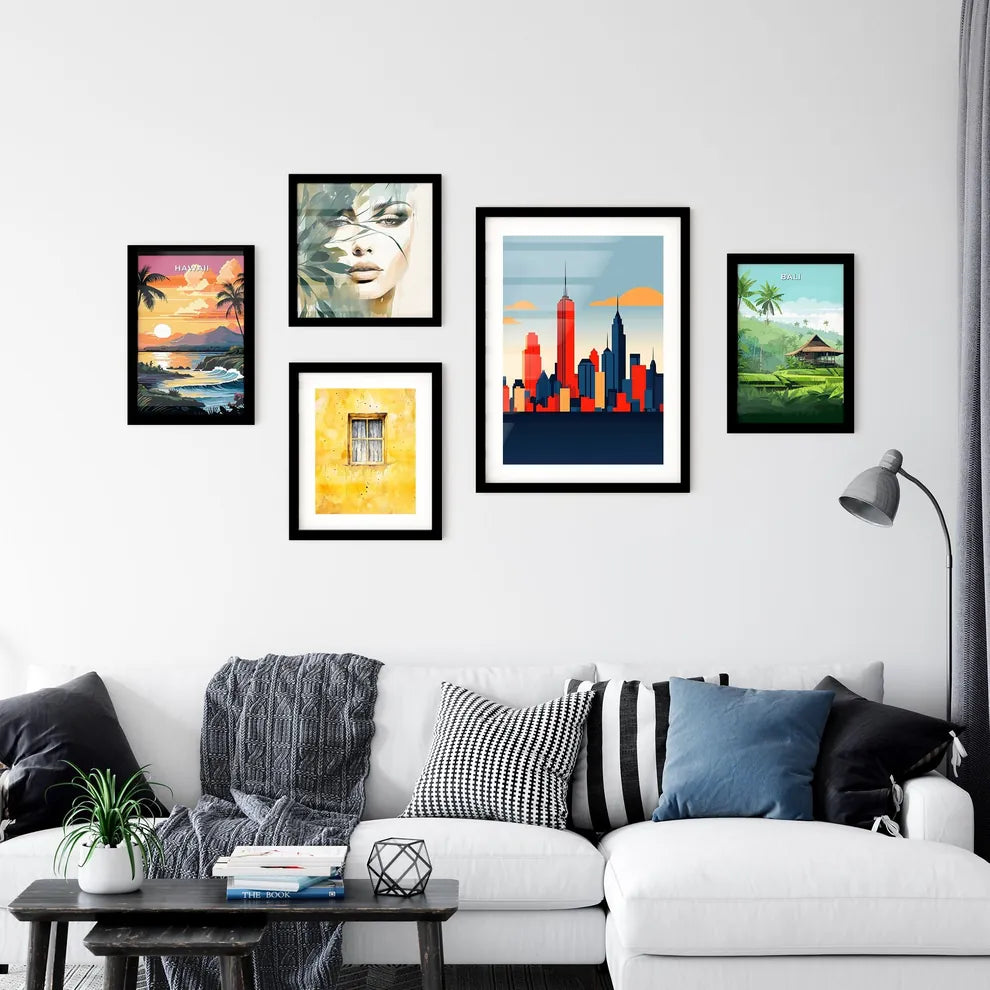 A Poster of minimalist Chicago skyline - A City Skyline With Tall Buildings Interior Design