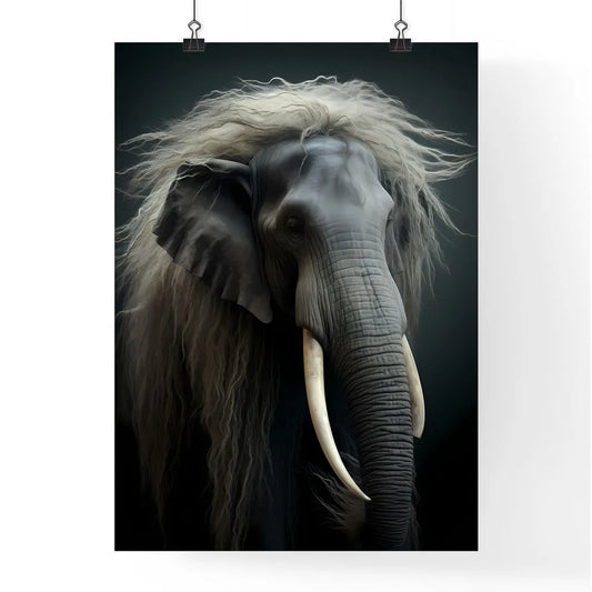 A Poster of An elephant covered with long slender hair Poster