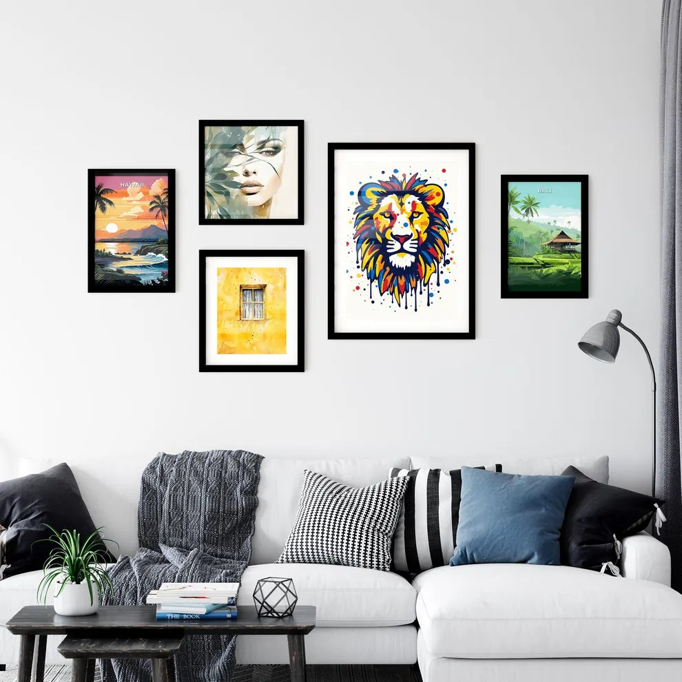 A Poster of minimalist lion art Art Print