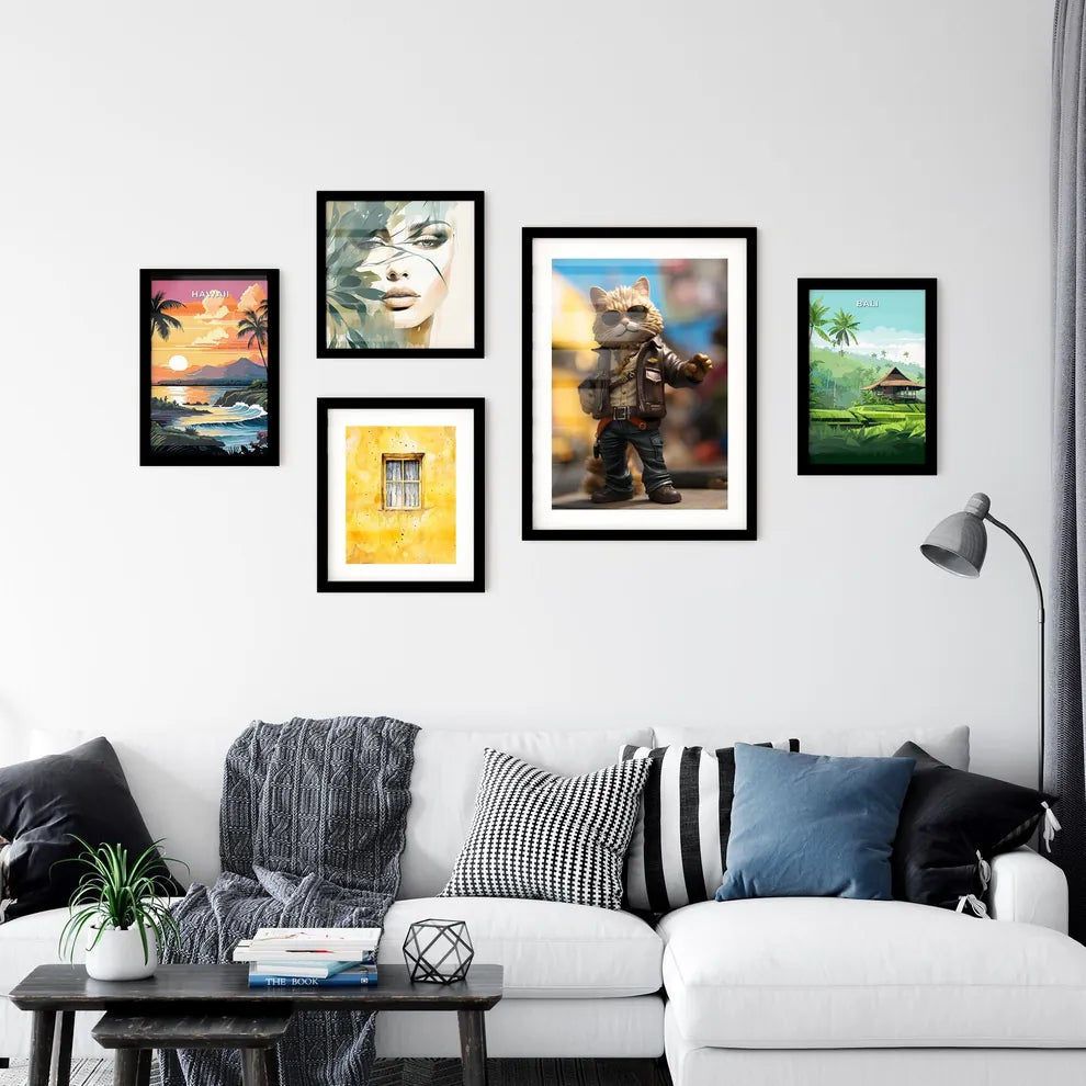 A Poster of A cat wearing sunglasses Art Print