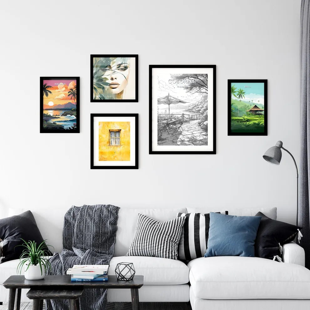 A Poster of coloring page for kids summer vi Wall Art