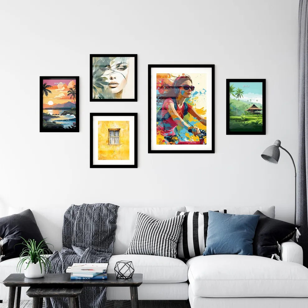 A Poster of an art illustration of a triathl Wall Art