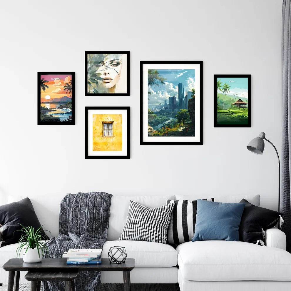 A Poster of Houston Skyline - A City Landscape With Trees And A River Interior Design