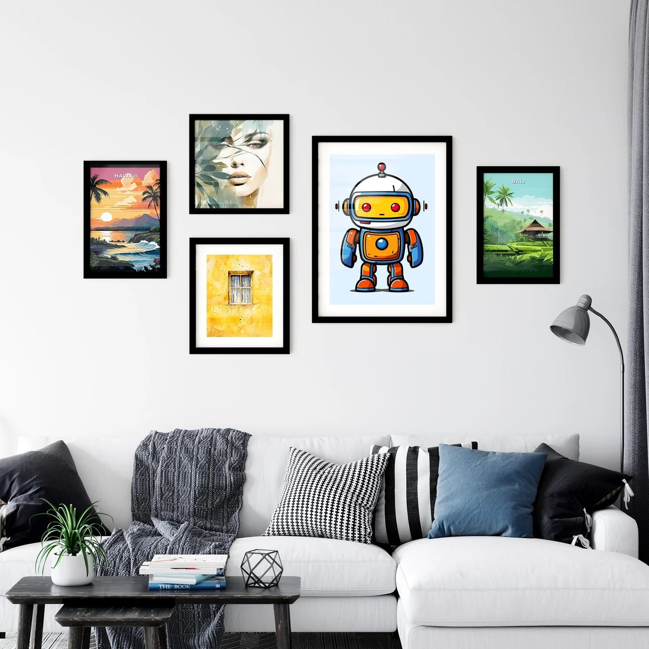 A Poster of minimalist robot art Art Print