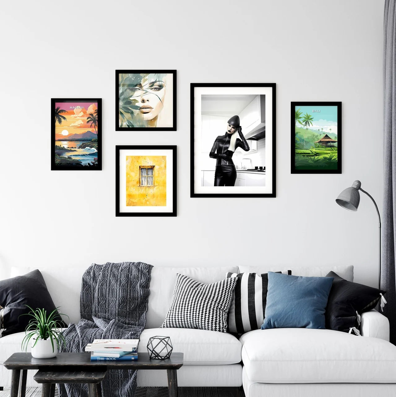 A Poster of woman wearing skintight black le Wall Art