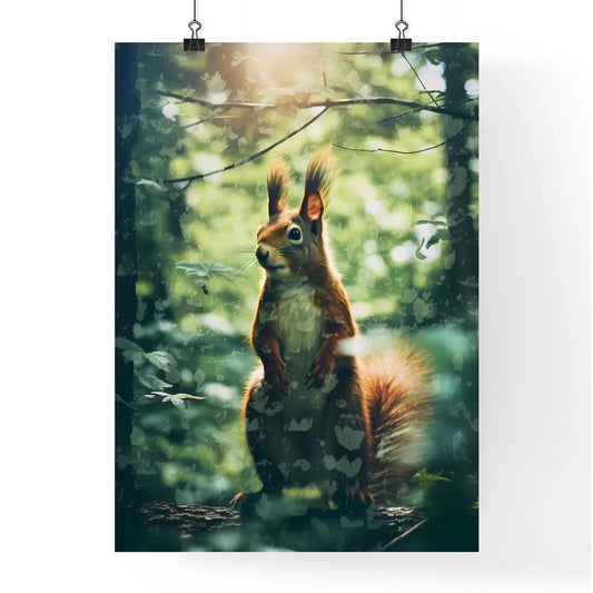 A Poster of a squirrel scampers after nuts Poster