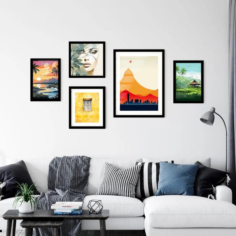 A Poster of minimalist Cape Town skyline - A City In The Mountains Interior Design