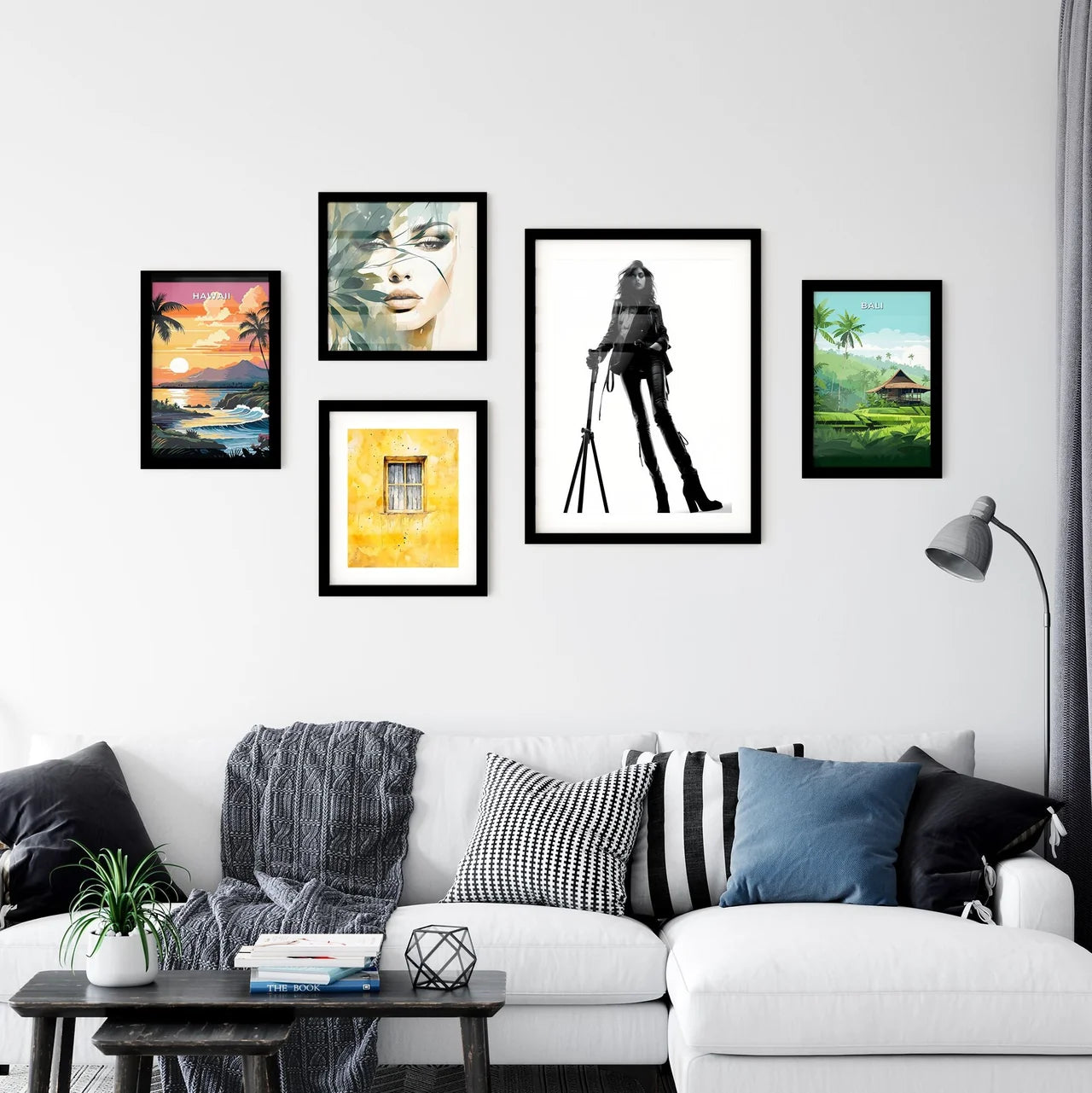 A Poster of girl model shooting low angle sh Wall Art