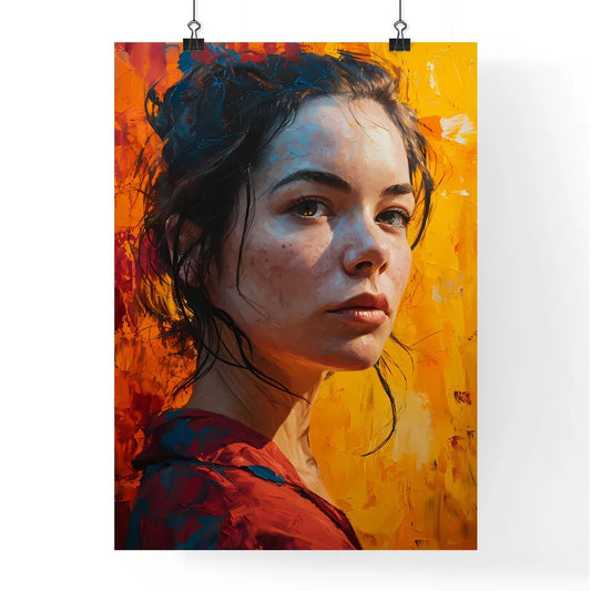 A Poster of painted portrait of woman in bed Poster