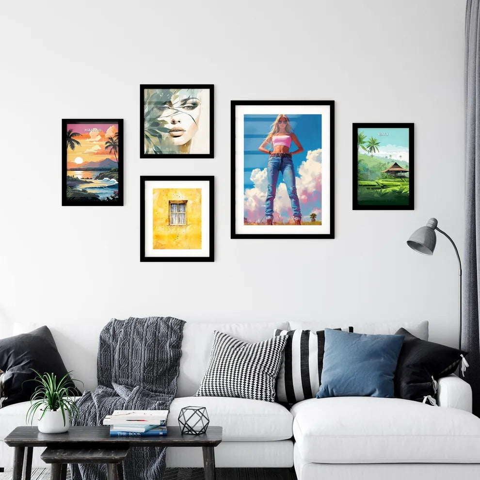Vintage hipster woman - Art print of a woman Wall Art