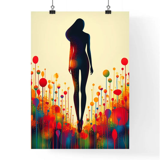 Retro colorful daisy flat pattern - Art prin Poster