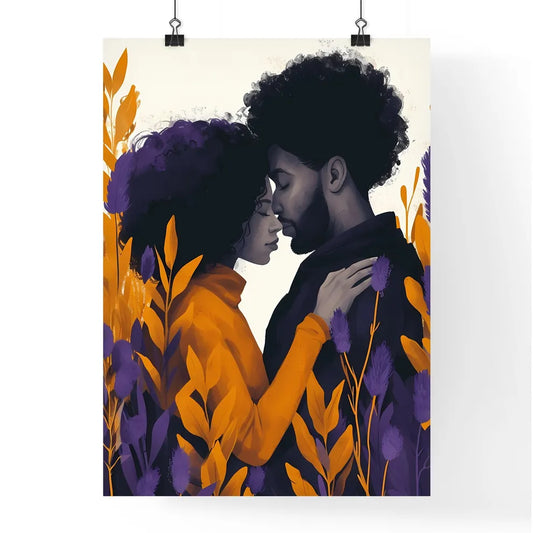 Couple cuddling Born To Love - Art print of Poster