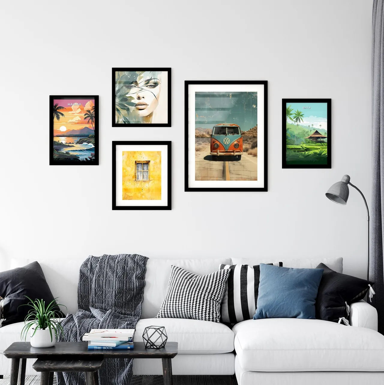 A van drives down the long road - Art print Wall Art